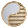 Natural Faux Wood Round Yin Yang Wall Mirror, 20" 1 Natural Faux Wood Round Yin Yang Wall Mirror, 20" -Athome Sales natural faux wood round yin yang wall mirror 20