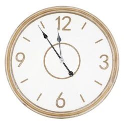 Natural Round Wall Clock, 24"