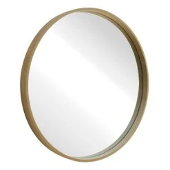 Natural Wood Round Wall Mirror, 28" 6 Natural Wood Round Wall Mirror, 28" -Athome Sales natural wood round wall mirror 28 1