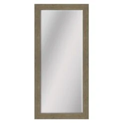 Oak Beveled Brown Full-Length Mirror, 29.4x63.4