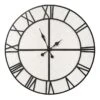 Oversized Henry Black & White Wood Wall Clock, 31.5" -Athome Sales oversized henry black white wood wall clock 31.5