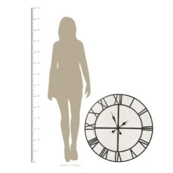 Oversized Henry Black & White Wood Wall Clock, 31.5" -Athome Sales oversized henry black white wood wall clock 31.5 3