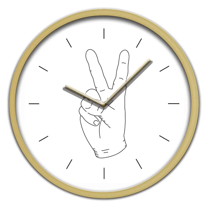 Peace Wall Clock, 12" 3 Peace Wall Clock, 12"