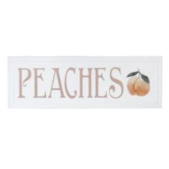 Peaches Metal Wall Sign, 24x8