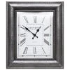 Pewter Embossed Frame Wall Clock, 16x20 1 Pewter Embossed Frame Wall Clock, 16x20 -Athome Sales pewter embossed frame wall clock 16x20 1