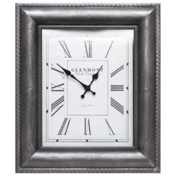 Pewter Embossed Frame Wall Clock, 16x20