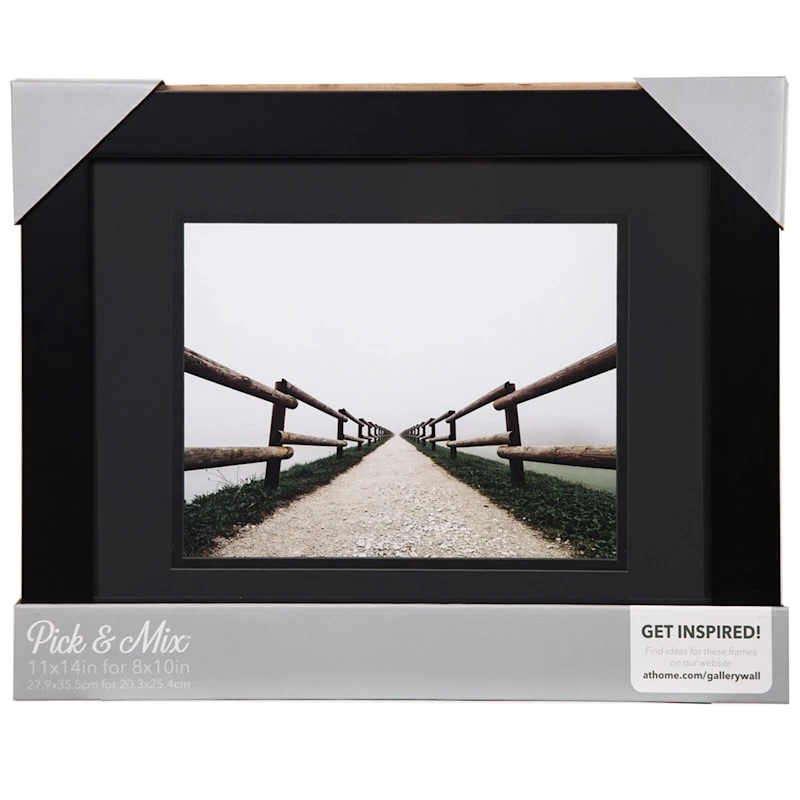 Pick & Mix 11x14 Black Matted To 8x10 Linear Wall Frame, Black 4 Pick & Mix 11x14 Black Matted To 8x10 Linear Wall Frame, Black - Image 2