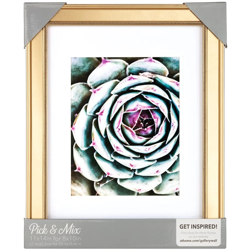 Pick & Mix 11x14 Matted To 8x10 Beaded Wall Frame, Gold 4 Pick & Mix 11x14 Matted To 8x10 Beaded Wall Frame, Gold - Image 2