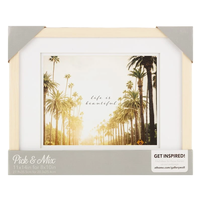 Pick & Mix 11x14 Matted To 8x10 Linear Wall Frame, Natural 4 Pick & Mix 11x14 Matted To 8x10 Linear Wall Frame, Natural - Image 2