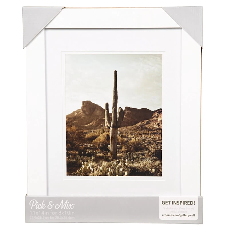 Pick & Mix 11x14 Matted To 8x10 Linear Wall Frame, White 4 Pick & Mix 11x14 Matted To 8x10 Linear Wall Frame, White - Image 2