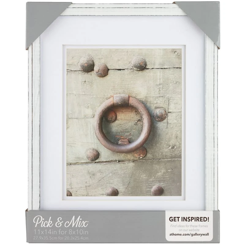 Pick & Mix 11x14 Matted To 8x10 Thin Linear Wall Frame, Whitewash 4 Pick & Mix 11x14 Matted To 8x10 Thin Linear Wall Frame, Whitewash - Image 2