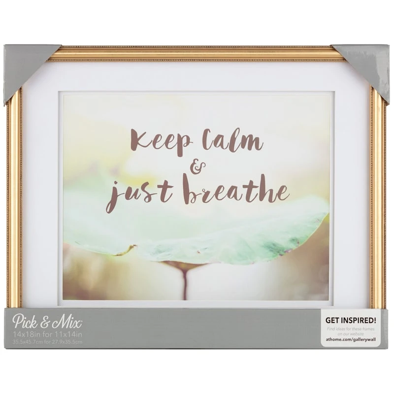 Pick & Mix 14x18 Matted To 11x14 Beaded Wall Frame, Gold 4 Pick & Mix 14x18 Matted To 11x14 Beaded Wall Frame, Gold - Image 2