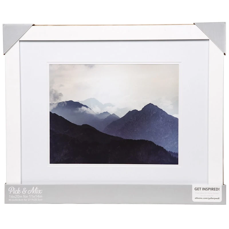 Pick & Mix 16x20 Matted To 11x14 Linear Wall Frame, White 4 Pick & Mix 16x20 Matted To 11x14 Linear Wall Frame, White - Image 2