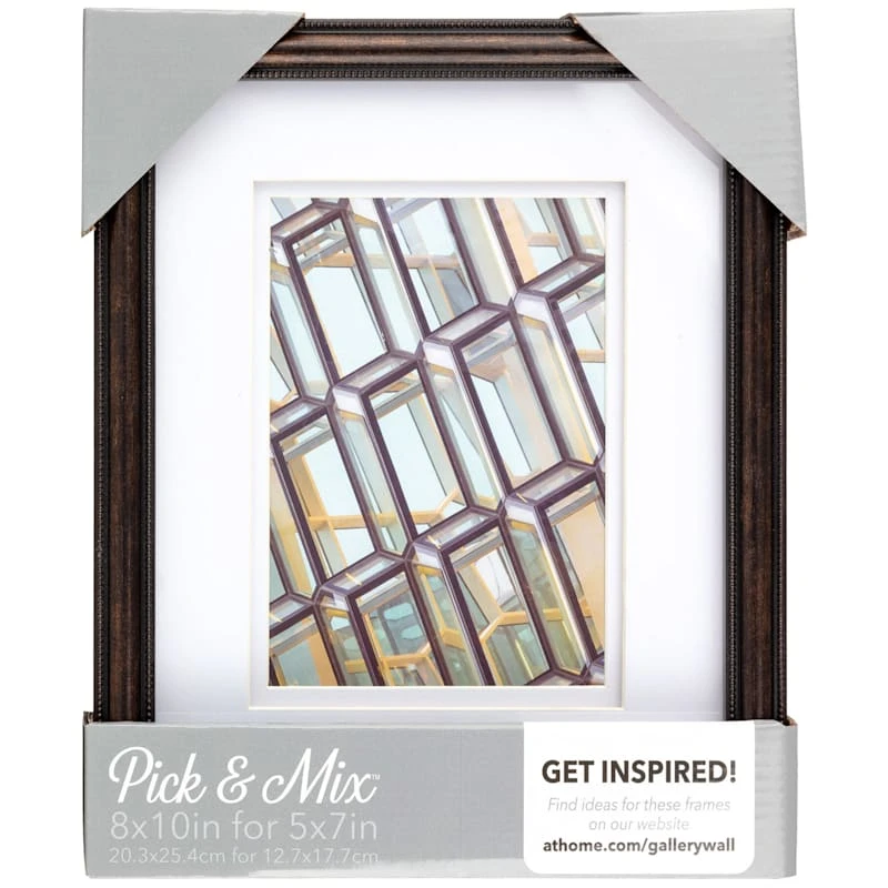 Pick & Mix 8x10 Matted To 5x7 Beaded Wall Frame, Bronze 4 Pick & Mix 8x10 Matted To 5x7 Beaded Wall Frame, Bronze - Image 2