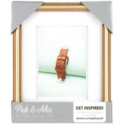 Pick & Mix 8x10 Matted To 5x7 Beaded Wall Frame, Gold 5 Pick & Mix 8x10 Matted To 5x7 Beaded Wall Frame, Gold -Athome Sales pick mix 8x10 matted to 5x7 beaded wall frame gold 1