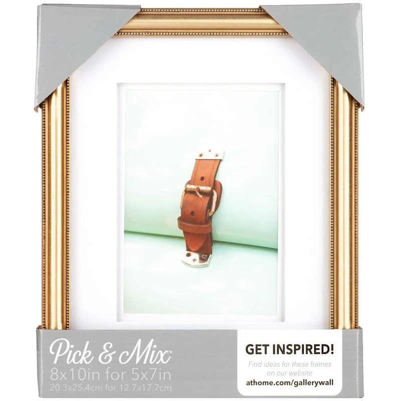 Pick & Mix 8x10 Matted To 5x7 Beaded Wall Frame, Gold 4 Pick & Mix 8x10 Matted To 5x7 Beaded Wall Frame, Gold - Image 2