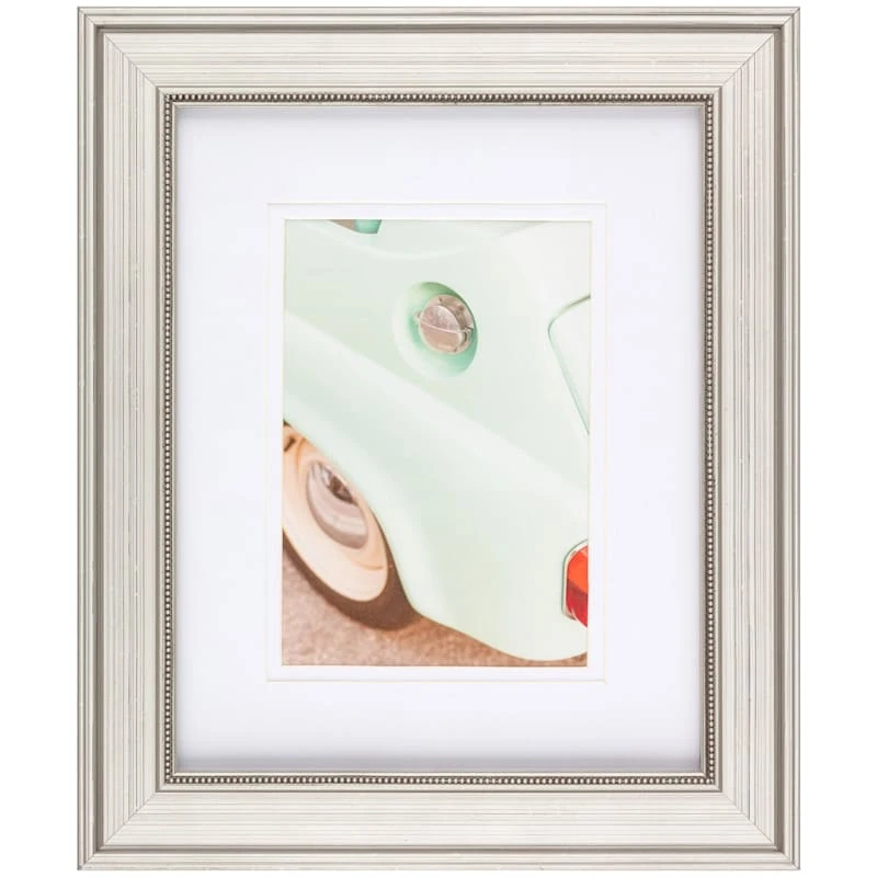 Pick & Mix 8x10 Matted To 5x7 Beaded Wall Frame, Silver 3 Pick & Mix 8x10 Matted To 5x7 Beaded Wall Frame, Silver