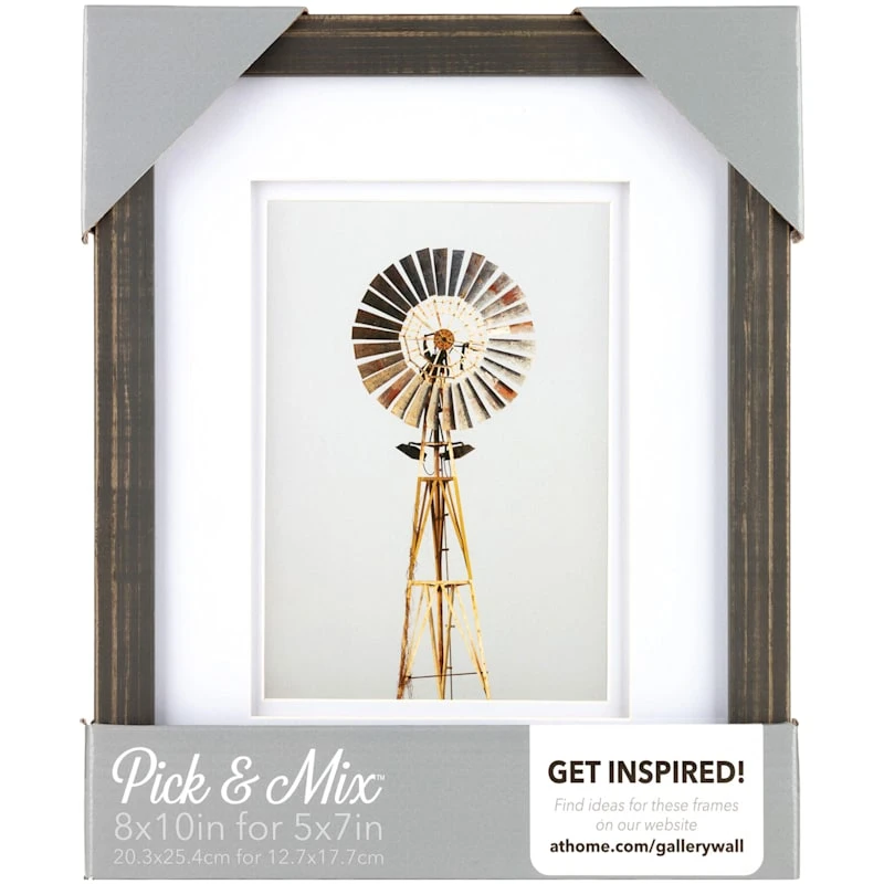 Pick & Mix 8x10 Matted To 5x7 Thin Linear Wall Frame, Blackwash 4 Pick & Mix 8x10 Matted To 5x7 Thin Linear Wall Frame, Blackwash - Image 2