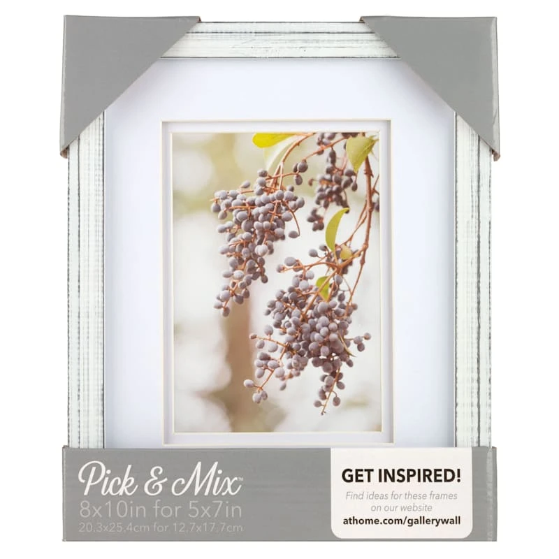 Pick & Mix 8x10 Matted To 5x7 Thin Linear Wall Frame, Whitewash 4 Pick & Mix 8x10 Matted To 5x7 Thin Linear Wall Frame, Whitewash - Image 2