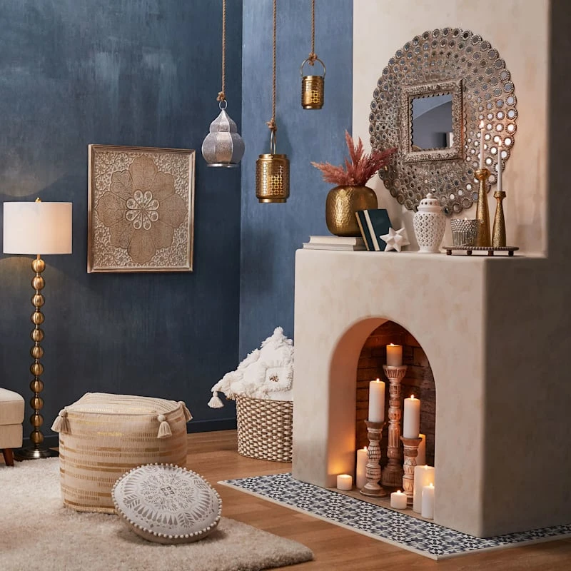 Pierced Metal Round Wall Mirror, 36" 4 Pierced Metal Round Wall Mirror, 36" - Image 2