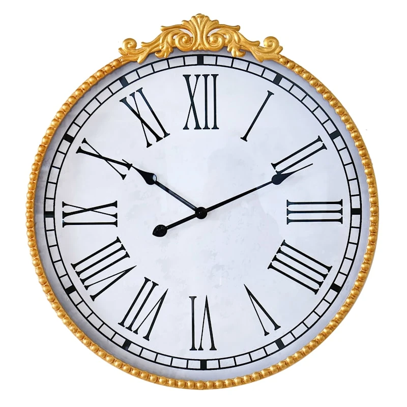 Providence Antique Gold Wall Clock, 26x27 3 Providence Antique Gold Wall Clock, 26x27