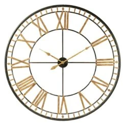 Providence Gold & Black Metal Wall Clock, 46"
