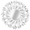Providence Round Silver Metal Leaf Wall Mirror, 30" 2 Providence Round Silver Metal Leaf Wall Mirror, 30" -Athome Sales providence round silver metal leaf wall mirror 30