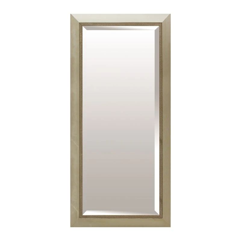 Rectangle Solid Wood Beaded Champagne Floor Mirror, 32x68 3 Rectangle Solid Wood Beaded Champagne Floor Mirror, 32x68