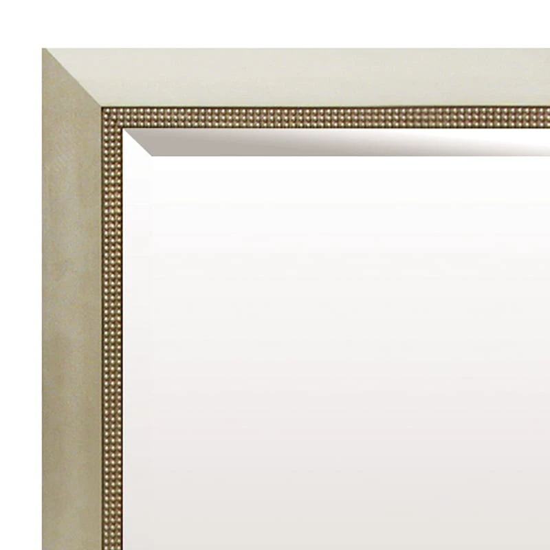 Rectangle Solid Wood Beaded Champagne Floor Mirror, 32x68 4 Rectangle Solid Wood Beaded Champagne Floor Mirror, 32x68 - Image 2