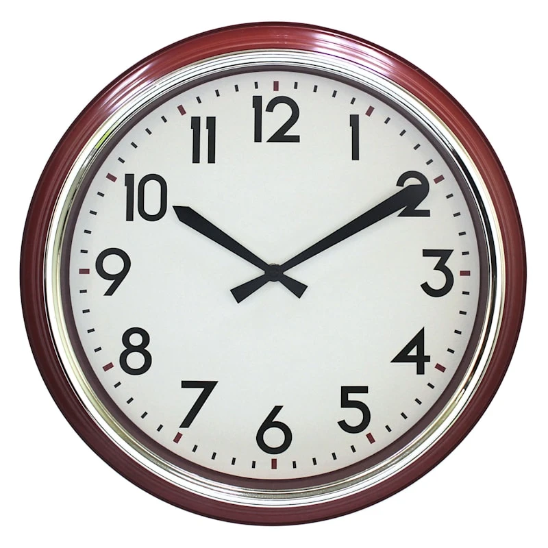 Red Retro Lucy Round Wall Clock, 16" 3 Red Retro Lucy Round Wall Clock, 16"