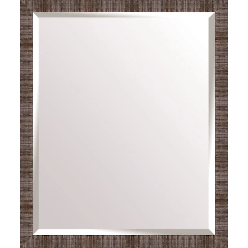 Ribbed Bronze Wall Mirror, 21x25 3 Ribbed Bronze Wall Mirror, 21x25