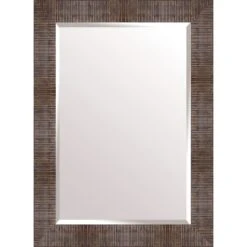 Ribbed Bronze Wall Mirror, 30x36