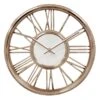 Rose Gold Chrome Round Wall Clock With Cutout Numbers, 14" 1 Rose Gold Chrome Round Wall Clock With Cutout Numbers, 14" -Athome Sales rose gold chrome round wall clock with cutout numbers 14