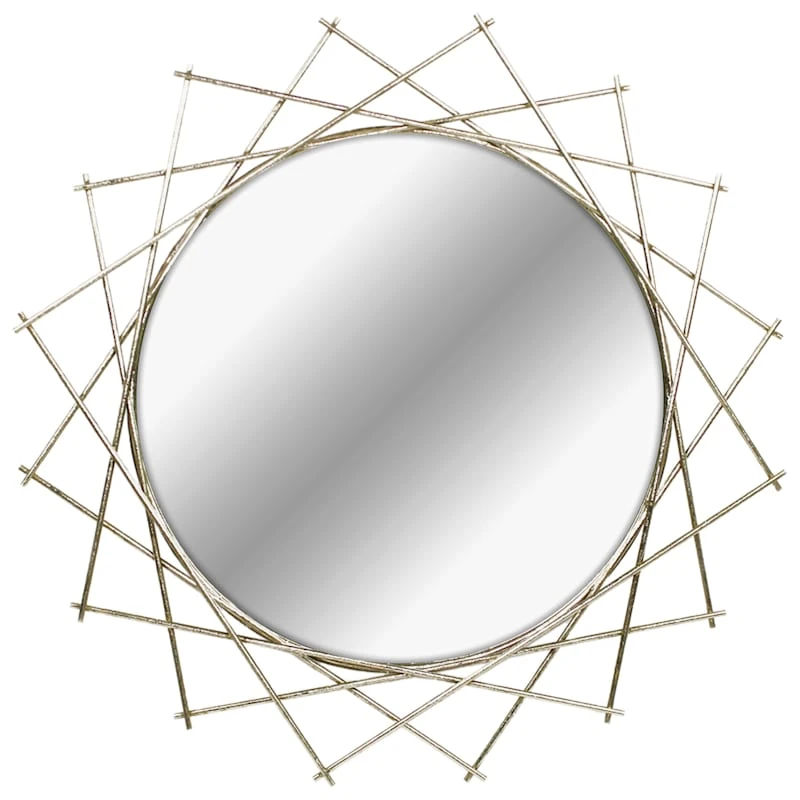 Round Wire Framed Wall Mirror, 27x28 3 Round Wire Framed Wall Mirror, 27x28