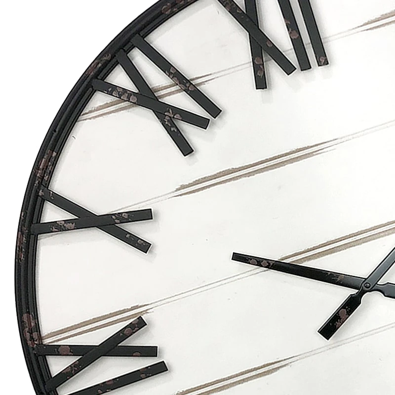 Round Wood Wall Clock, 27" 4 Round Wood Wall Clock, 27" - Image 2