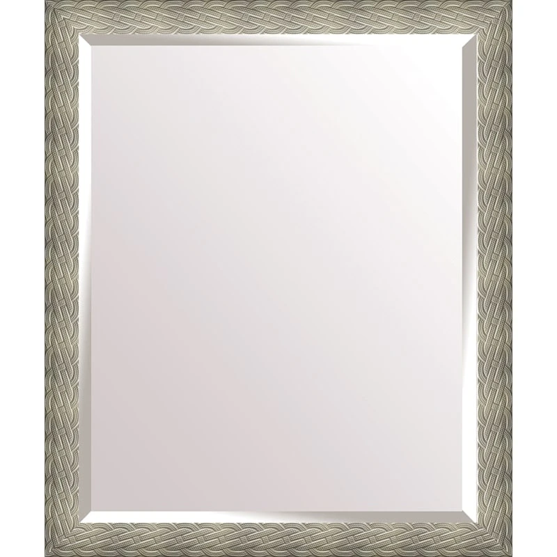 Silver Beaded Braided Wall Mirror, 21x25 2 Silver Beaded Braided Wall Mirror, 21x25