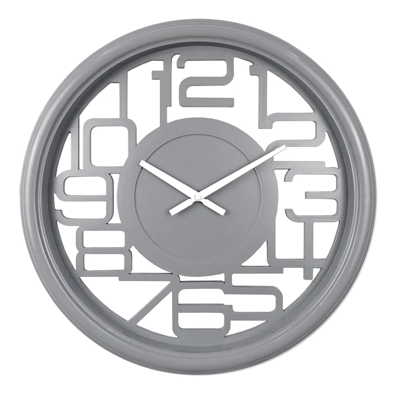 Silver Cutout Wall Clock, 20" 3 Silver Cutout Wall Clock, 20"