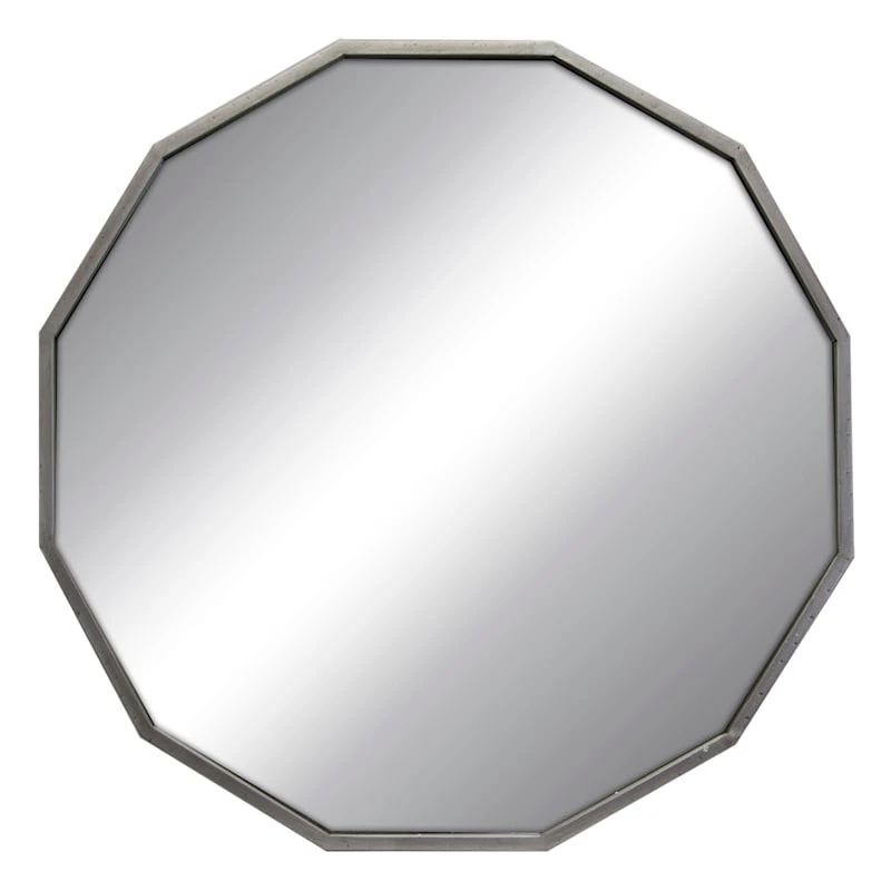 Silver Dodecagon Wall Mirror, 27" 3 Silver Dodecagon Wall Mirror, 27"