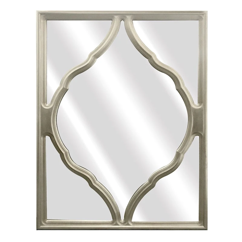 Silver Faux Wood Framed Wall Mirror, 30x40 3 Silver Faux Wood Framed Wall Mirror, 30x40