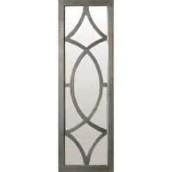 Silver Framed Panel Wall Mirror, 12x37
