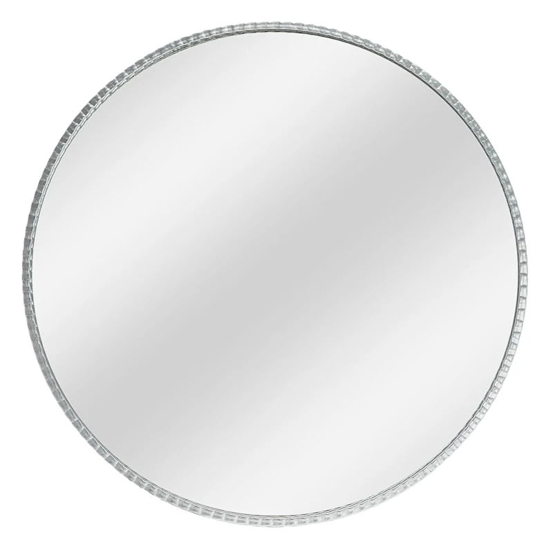 Silver Metal Gallery Round Wall Mirror, 30" 3 Silver Metal Gallery Round Wall Mirror, 30"