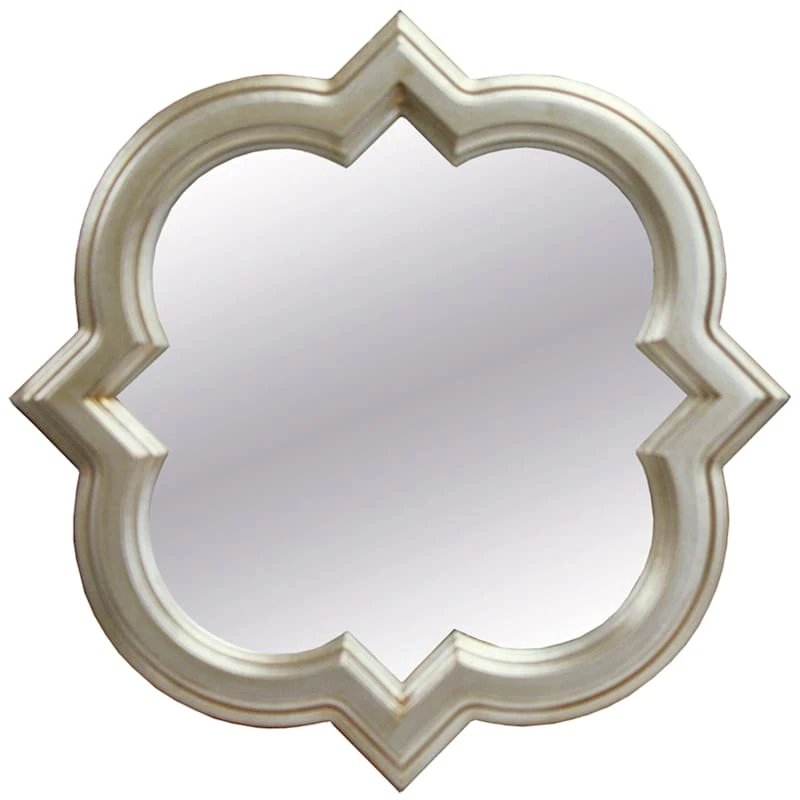 Silver Quatrefoil Wall Mirror, 18" 3 Silver Quatrefoil Wall Mirror, 18"
