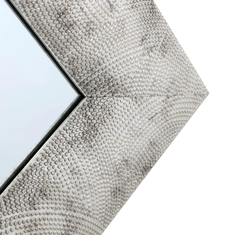Silver Raised Dots Framed Wall Mirror, 22x28 5 Silver Raised Dots Framed Wall Mirror, 22x28 - Image 3