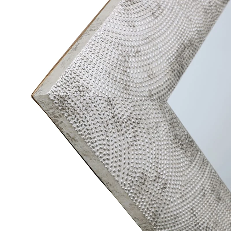 Silver Raised Dots Framed Wall Mirror, 24x36 6 Silver Raised Dots Framed Wall Mirror, 24x36 - Image 4