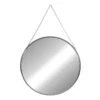 Silver Round Wall Mirror With Chain, 18" 2 Silver Round Wall Mirror With Chain, 18" -Athome Sales silver round wall mirror with chain 18