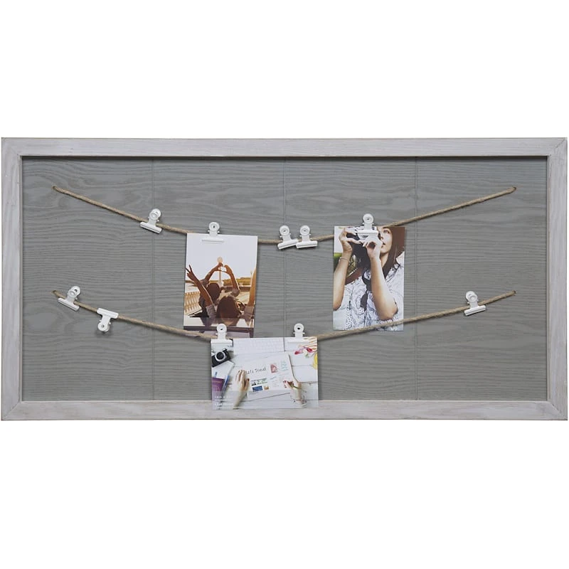 String Collage Frame With Metal Photo Clips, 16x31 3 String Collage Frame With Metal Photo Clips, 16x31