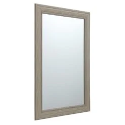 Tan Framed Wall Mirror, 24x36 -Athome Sales tan framed wall mirror 24x36 2