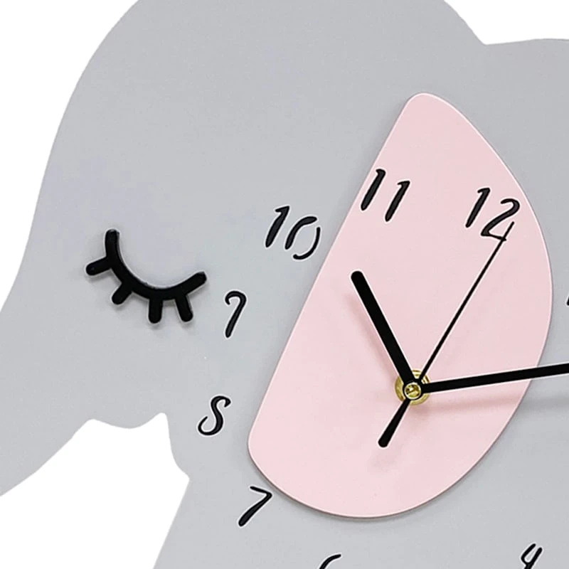 Tiny Dreamers Elephant Wooden Wall Clock, 15x12 4 Tiny Dreamers Elephant Wooden Wall Clock, 15x12 - Image 2