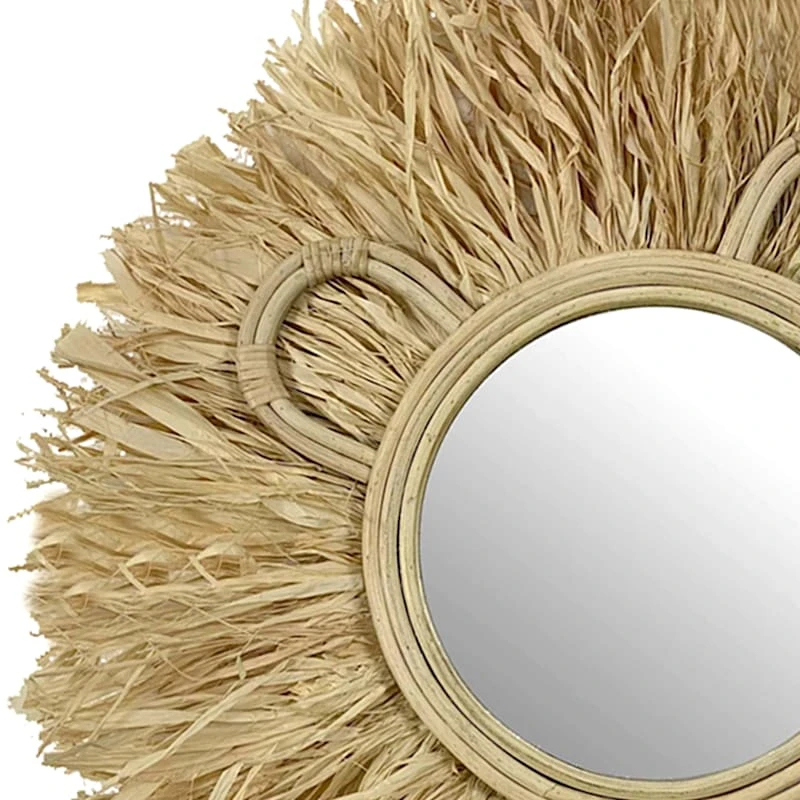 Tiny Dreamers Lion Raffia Wall Mirror, 20" 4 Tiny Dreamers Lion Raffia Wall Mirror, 20" - Image 2