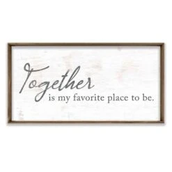 Together Is My Favorite Place To Be Framed Canvas Wall Sign, 37.5x19.5